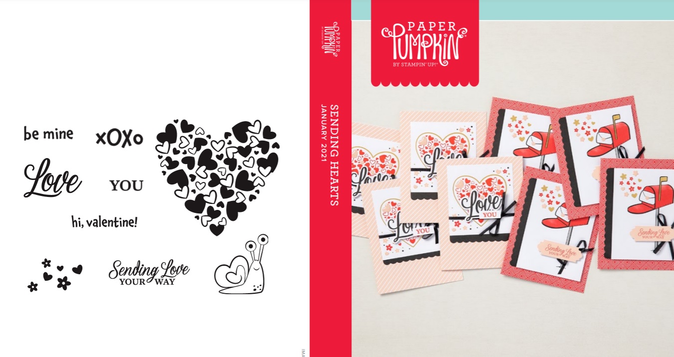 January 2021 Paper Pumpkin: Sending Hearts stamp set case insert #paperpumpkin
